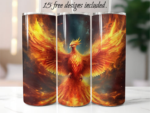 Phoenix 20 oz Skinny Tumbler Sublimation Design