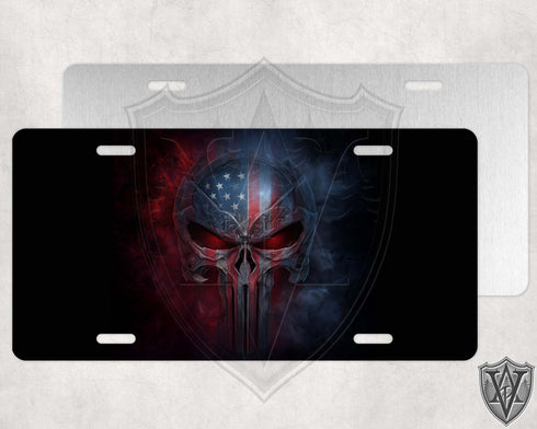 Punisher American Flag License Plate