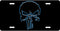 Punisher Black Blue Outline License Plate