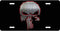 Punisher Scratched Red Outline License Plate