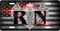 RN Red Black and Gray Flag License Plate