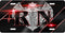 RN Red on Black Chrome License Plate