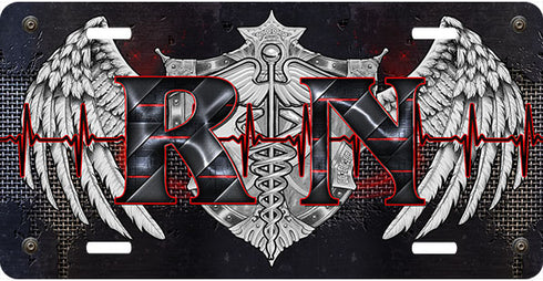 RN Tech Red License Plate