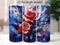Patriotic Abstract Roses 20 oz Skinny Tumbler Sublimation Design