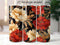 Red and Ivory Peonies 20 oz Skinny Tumbler Sublimation Design