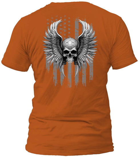 Freedom Flight Gray Skull T-Shirt