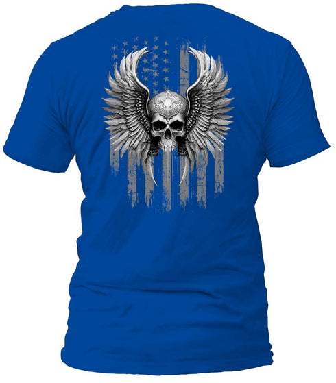 Freedom Flight Gray Skull T-Shirt