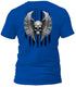 Freedom Flight Gray Skull T-Shirt (Black Flag)