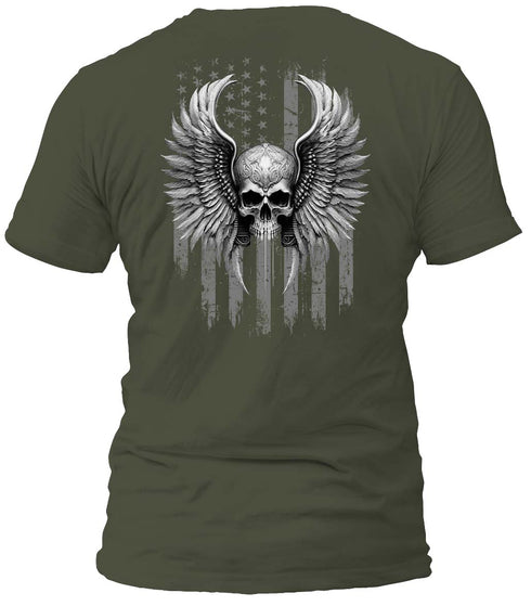 Freedom Flight Gray Skull T-Shirt