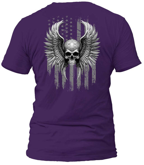 Freedom Flight Gray Skull T-Shirt