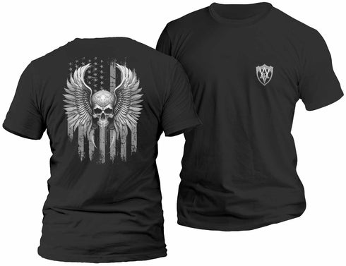 Freedom Flight Gray Skull T-Shirt