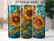 Stained Glass Sunflower 20 oz Skinny Tumbler Sublimation Design
