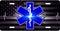 Star Of Life Blue Light Burst License Plate