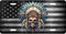 Indian Chief Skull and Flag License Plate