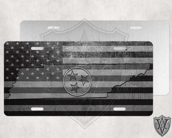 Tennessee Metal Flag License Plate
