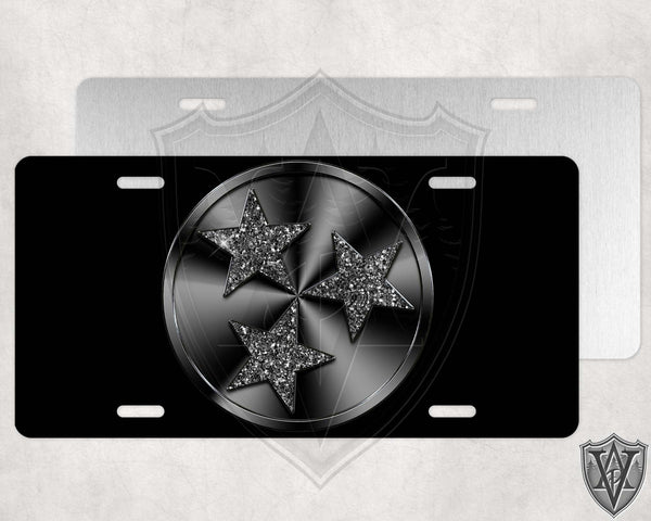 Tennessee Black Glitter License Plate (NOT real glitter)