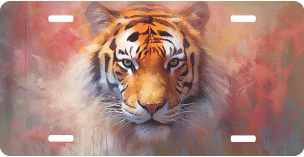 Tiger Watercolor License Plate