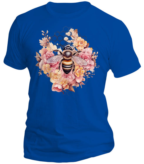 Honey Bee and Pink Flowers T-Shirt