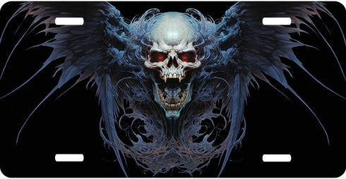 Vampire Skull License Plate (Blue)