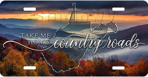 Take Me Home Country Roads Fall License Plate