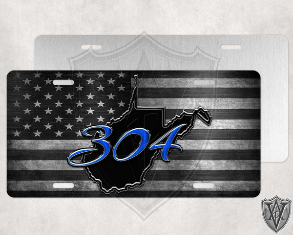 WV Blue 304 License Plate
