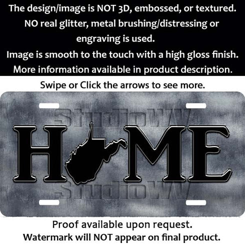 West Virginia Black Home License Plate