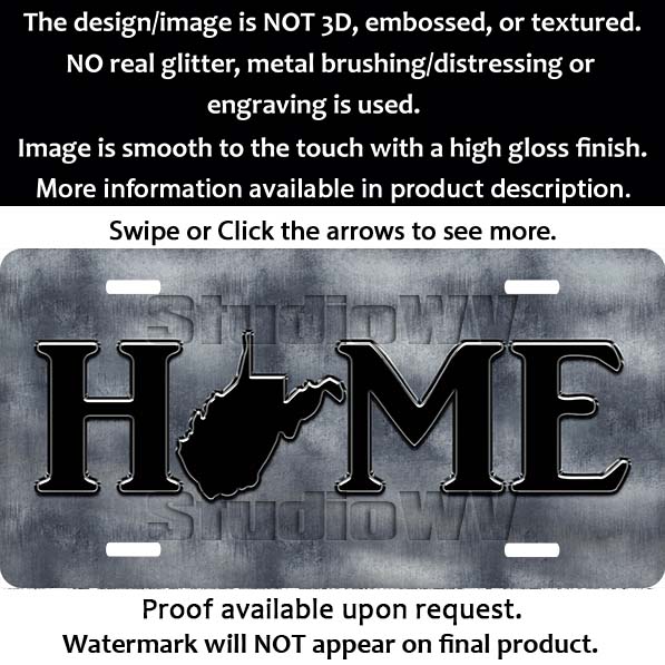 West Virginia Black Home License Plate