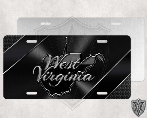 West Virginia Black Chrome License Plate