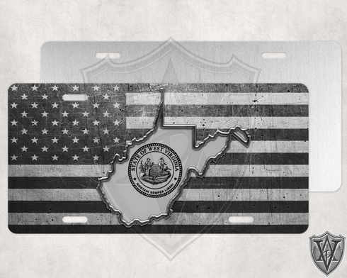 West Virginia BW State Seal License Plate
