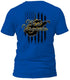 West Virginia Blue and Distressed Flag T-Shirt