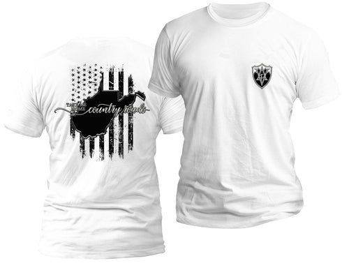 West Virginia Country Roads and Flag T-Shirt
