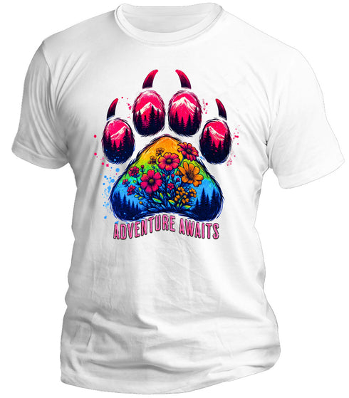 Adventure Awaits Wolf Paw T-Shirt