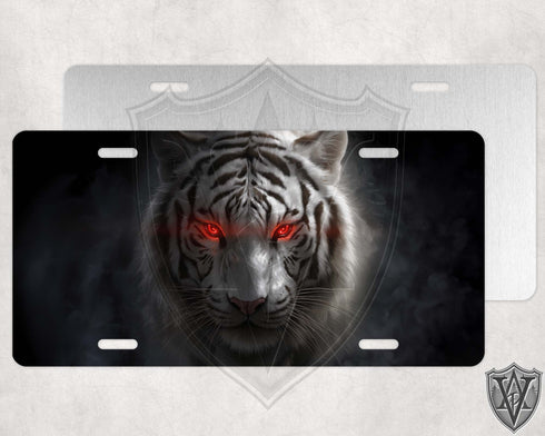 White Tiger License Plate