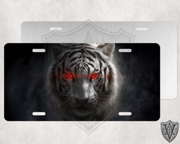 White Tiger License Plate
