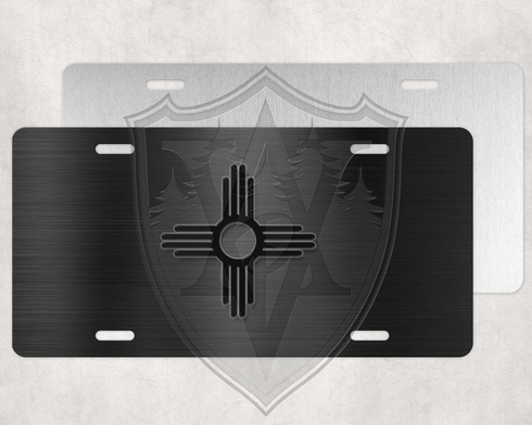 Black Brushed Zia License Plate