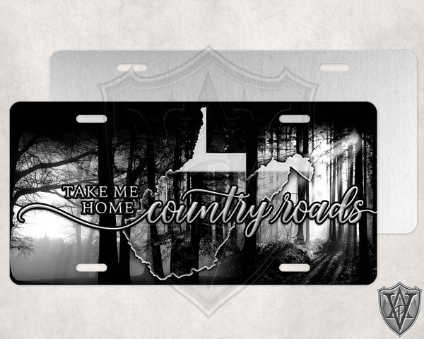 Country Roads Dark Forest License Plate