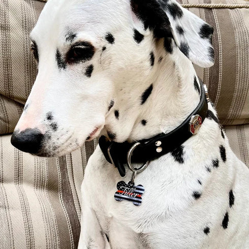 Bone Shape Dog Tag Thin Red Line