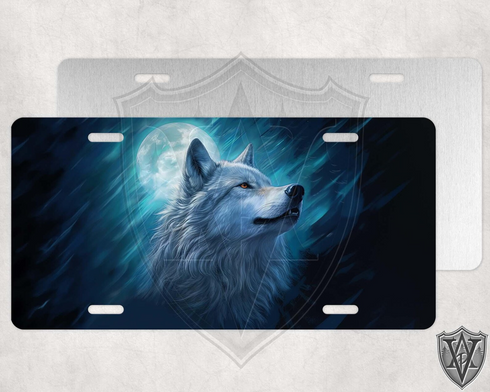 Blue Wolf License Plate