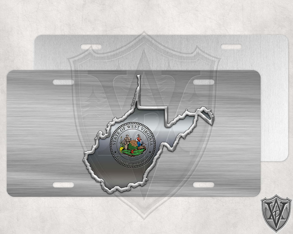 West Virginia Seal Brushed License Plate