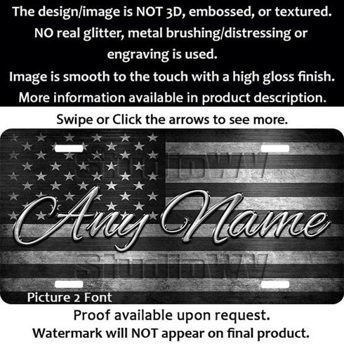 American Flag Personalized License Plate