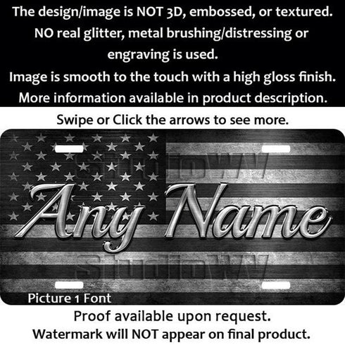 American Flag Personalized License Plate