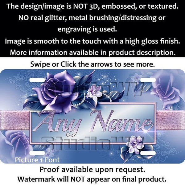 Lavender - Purple Couture Roses Personalized License Plate