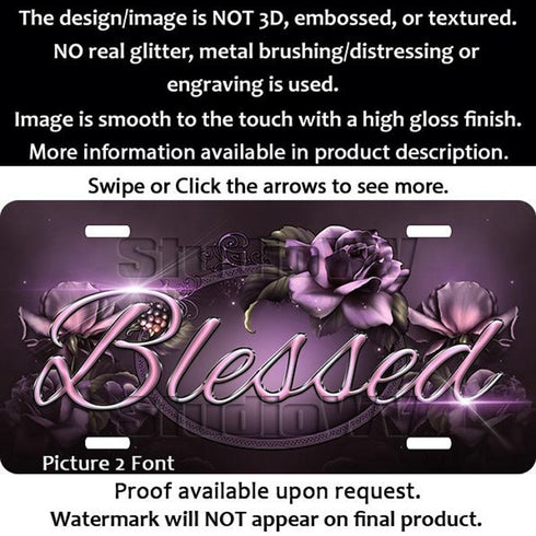 Pink Roses Personalized License Plate