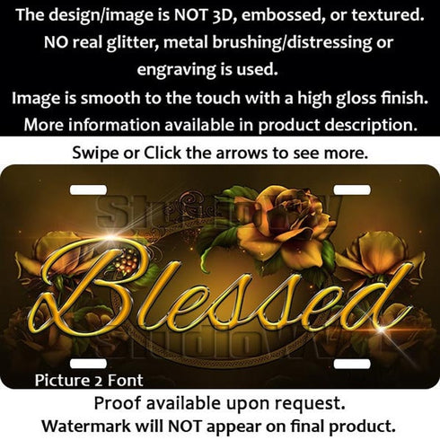 Golden Roses Personalized License Plate