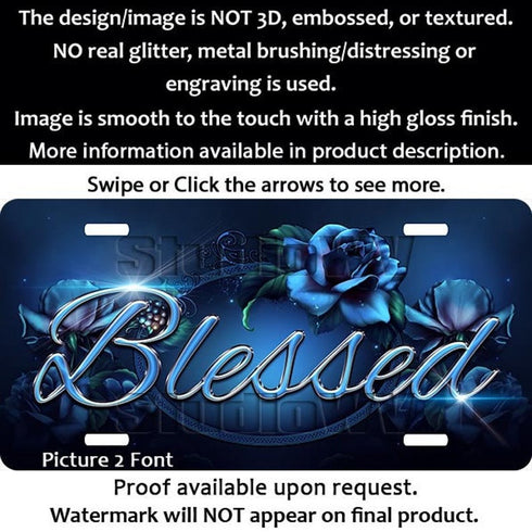 Blue Roses Personalized License Plate