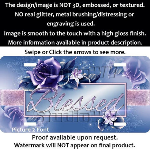 Lavender - Purple Couture Roses Personalized License Plate