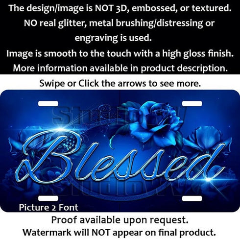 Dark Blue Roses Personalized License Plate