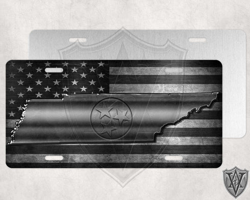 Tennessee Black Steel License Plate