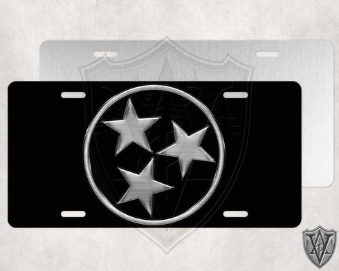 Tennessee Brushed Stars License Plate