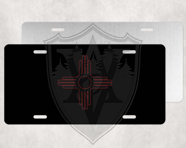 Red Outline Zia License Plate